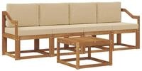 vidaXL Gartenlounge-Set Outdoor-Sofagarnitur 5 stk. Natur und Beige, (5-tlg)