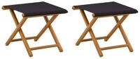 vidaXL Gartenliege Liegestuhl 2 pcs Massives Eukalyptus Holz Schwarz, 2 St.