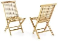 VCM Gartenstuhl Balkonstuhl Nosala (2 St), 2er Set Holzstuhl, Teak Holz natur,