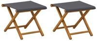 vidaXL Gartenliege Liegestuhl 2 pcs Massives Eukalyptus Holz Grau, 2 St.