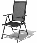 Mojawo Armlehnstuhl Garten Klappstuhl Aluminium - Textilen Anthrazit / Anthrazit
