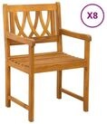 vidaXL Gartenstuhl Gartenst&uuml;hle 8 stk. Natur Massives nholz (8 St)