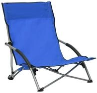 vidaXL Gartenstuhl, Klappbare Strandst&uuml;hle 2 Stk. Blau Stoff
