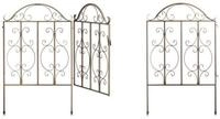 relaxdays Zauneinzelt&uuml;r 3-teiliges Gartentor bronze