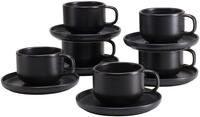 CreaTable Espressotasse Uno Schwarz, 12-tlg., Steinzeug