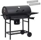 vidaXL Grillkamin Fassgrill mit R&auml;dern und Regalen 3 stk. 115 x 85 x 95 cm...