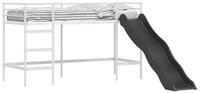 vidaXL Bett Kinder-Loftbett mit Rutsche Wei&szlig; und Anthrazit 90 x 190 cm (1-tlg)