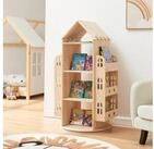 en.casa Kinderregal, drehbar &raquo;Sank&ouml;re&laquo; in Hausoptik 122x64x43 cm Kiefernholz