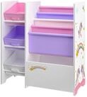 en.casa Kinderregal, &raquo;Vimianzo&laquo; Einhorn-Motiv 60 x 65 x 30 cm Lila/Rosa