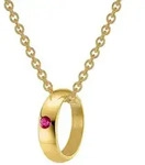trendor Kette mit Anh&auml;nger 39460, Taufring Gold 333 mit Rubin an...