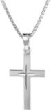 trendor Kreuzkette 75419, Kreuz-Anh&auml;nger 18 mm Wei&szlig;gold 585 mit Silberkette...