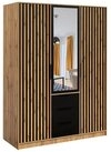 Masseno Dreht&uuml;renschrank GAREN 149 cm Kleiderschrank mit Spiegel 3 T&uuml;ren...