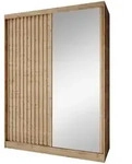 Beautysofa Kleiderschrank Donatello mit Spiegel und Lamellen (mit oder ohne