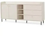 Masseno Kommode ASTREA 193,5 cm Sideboard mit 3 Schubladen und 2 T&uuml;ren Beige