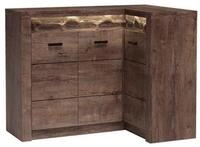 Masseno Kommode ZERI 131 cm Sideboard mit 3 T&uuml;ren Braun