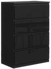 Masseno Kommode NUDO 70 cm Sideboard mit 4 Schubladen Schwarz