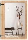 COSTWAY Wandspiegel, mit Holzrahmen, Dekospiegal rechteckig, 97x 67cm beige