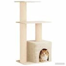 vidaXL Kratzbaum 133 cm Katzennbaum mit Sisal-Kratzs&auml;ulen Creme 133 cm...