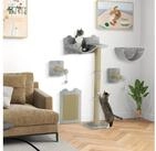 PawHut Katzen-Kletterwand Kletterwand Katzen 5-teilig Set mit Kratzpfosten,