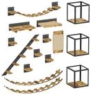 QLS Katzen-Kletterwand LOFT Wand- & Deckenmontage, Set Aus Metall...