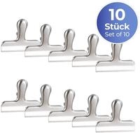 Maximex Verschlussklammer Edelstahl (Set, 10-tlg), Verschlussclips f&uuml;r