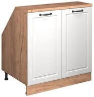 Vicco Kommode Rion, Wei&szlig; Landhaus/Goldkraft Eiche, 80 x 81.6 cm mit 2 T&uuml;ren,...