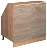 Vicco Kommode Rion, Sonoma/Goldkraft Eiche, 80 x 81.6 cm mit 2 T&uuml;ren,...