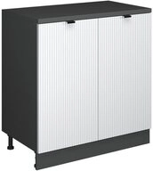 Vicco Kommode Rion, Wei&szlig; Riffel, 80 x 81.6 cm ohne Schr&auml;ge mit 2 T&uuml;ren