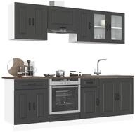 vidaXL K&uuml;chenbuffet vidaXL 8-tlg. K&uuml;chenschrank-Set Kalmar Schwarz...