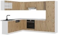 Vicco Winkelk&uuml;che R-Line, Artisan-Eiche/Wei&szlig;, 287 x 227 cm, AP Marmor