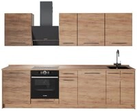 Vicco K&uuml;chenzeile Fame-Line, Goldkraft Eiche/Goldkraft Eiche, 280 cm ohne