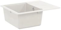 vidaXL Granitsp&uuml;le Waschbecken 80% Quarz und 20% Harz 560 x 460 mm Wei&szlig;,