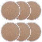 vidaXL Platzset Jute Platzsets 6 stk. Nat&uuml;rlich und Wei&szlig; 100% Tossa Jute,...