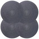 vidaXL Platzset Jute-Untersetzer 4 stk. Dunkelgrau 100% Tossa-Jute, (4-St)