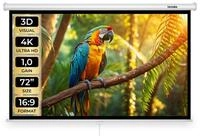 tectake Beamer-Leinwand f&uuml;r 4K, HD, Ultra HD und Full HD, Format 16:9, 72&ldquo;