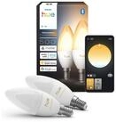 Philips Hue LED-Leuchtmittel Smarte Kerzenlampe, E14, 500 lm, White Ambiance,