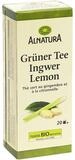 Alnatura Tee Ingwer-Lemon, aromatisierter Gr&uuml;ntee, 20 Aufgussbeutel