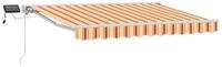 vidaXL Markise Manueller Markisenrahmen mit LEDs Gelb und Orange 2,5 x 2 m...