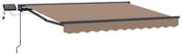 vidaXL Markise Manueller Markisenrahmen mit LEDs Taupe 4 &times; 3,5 m (1-St)
