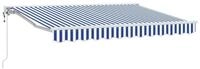 vidaXL Markise Elektrische ausziehbare Markise Blau und Wei&szlig; 3,5 x 2,5 m (1-St)