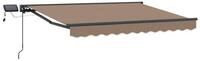 vidaXL Markise Manueller Markisenrahmen mit LEDs Taupe 3 x 2,5 m (1-St)