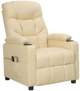 vidaXL Massagesessel Massagesessel Elektrisch Creme Stoff (1-St)