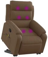 vidaXL Sessel Massagesessel mit Aufstehhilfe Braun Stoff (1-St)