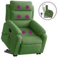 vidaXL Sessel Massagesessel mit Aufstehhilfe Hellgr&uuml;n Samt (1-St)
