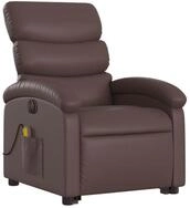 vidaXL Sessel Massagesessel mit Aufstehhilfe Elektrisch Braun Kunstleder (1-St)