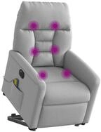 vidaXL Sessel Massagesessel mit Aufstehhilfe Elektrisch Wolkengrau Stoff (1-St)