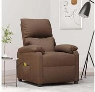 vidaXL Massagesessel, Massagesessel Braun Stoff
