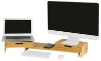 SoBuy Monitor-Halterung BBF04, (Design Monitorerh&ouml;hung f&uuml;r 2 Monitore