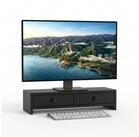 relaxdays Monitorst&auml;nder mit 2 Schubladen, (schwarz)