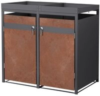 ML-DESIGN M&uuml;lltonnenbox M&uuml;llbox aus Stahl wetterfeste M&uuml;lltonnen Verkleidung